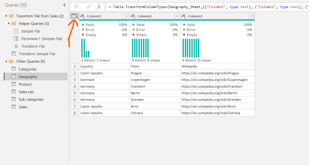 power query editor